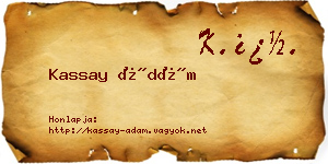 Kassay Ádám névjegykártya