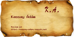 Kassay Ádám névjegykártya
